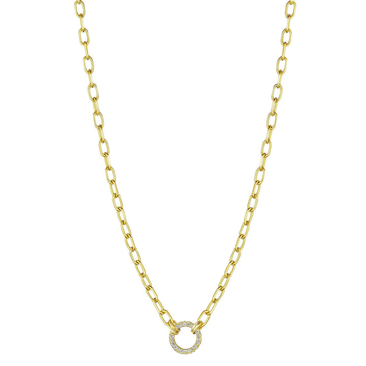 Open Diamond Round Link Necklace