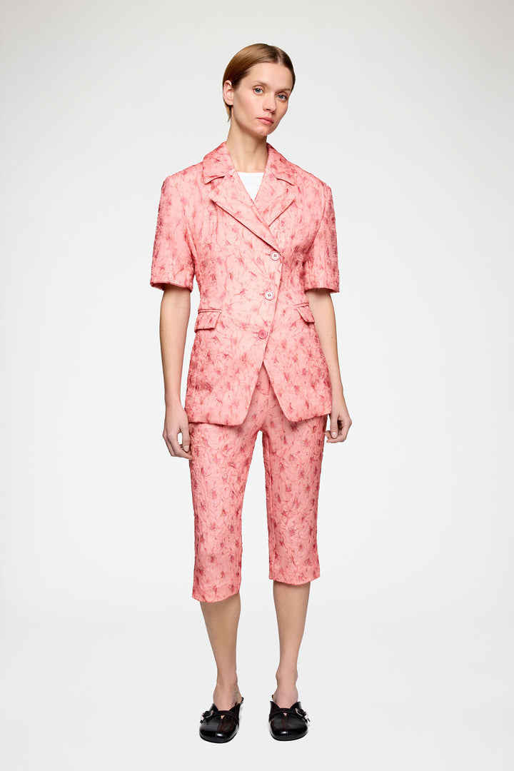 Shibori Organza Blazer - Peach