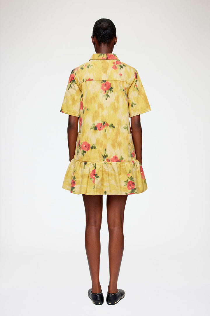 Print Denim Mini Dress - Bright Multi