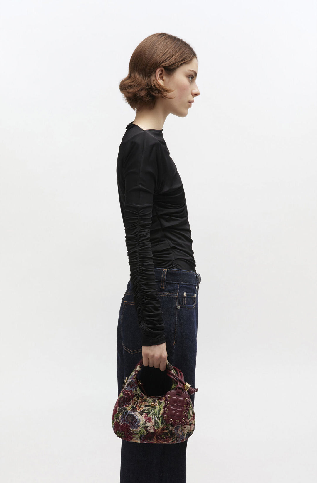 Tapestry Mini Hobo Bag - Tawny Port