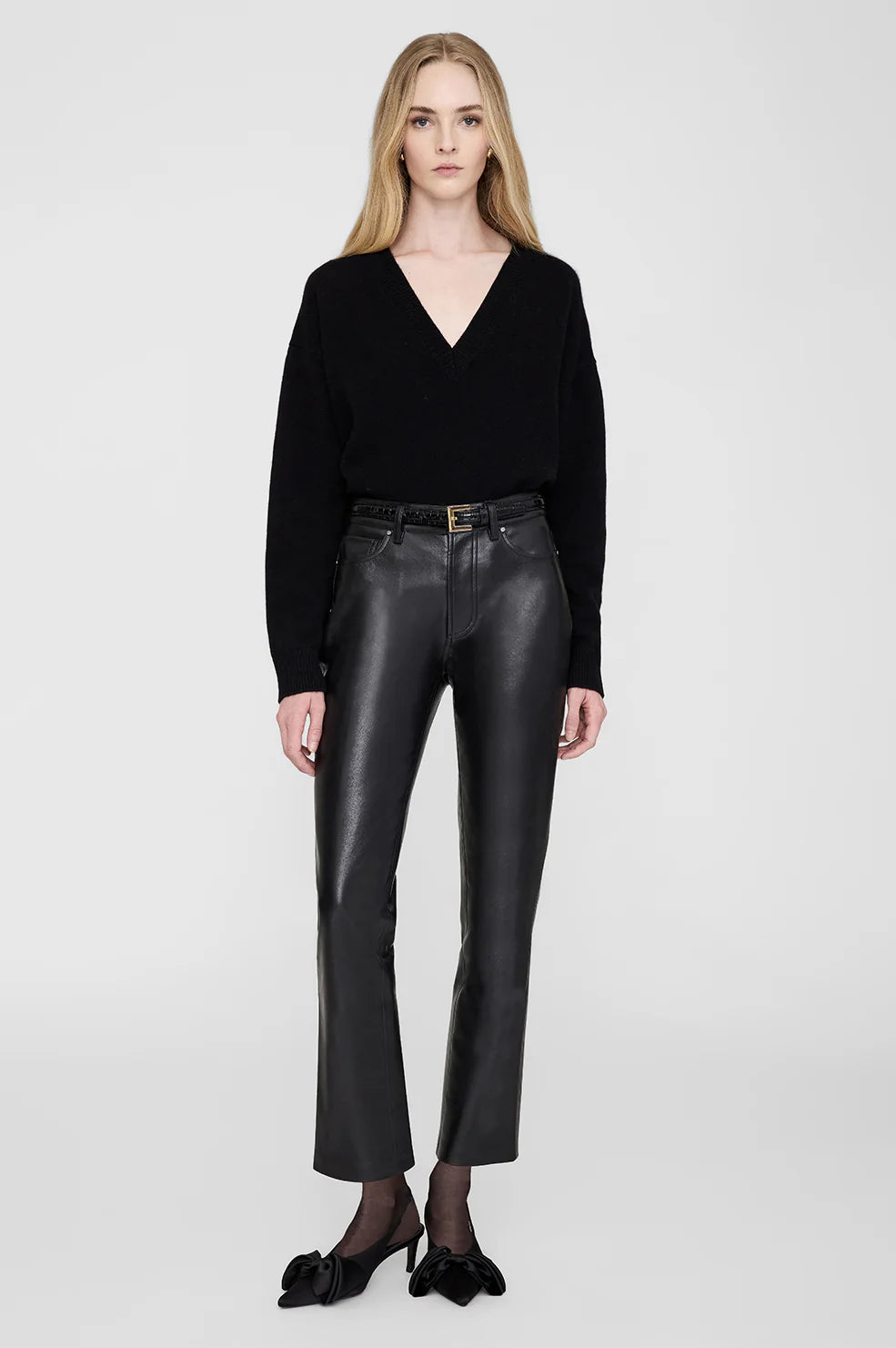 NINA HEELS WITH BOW - Black