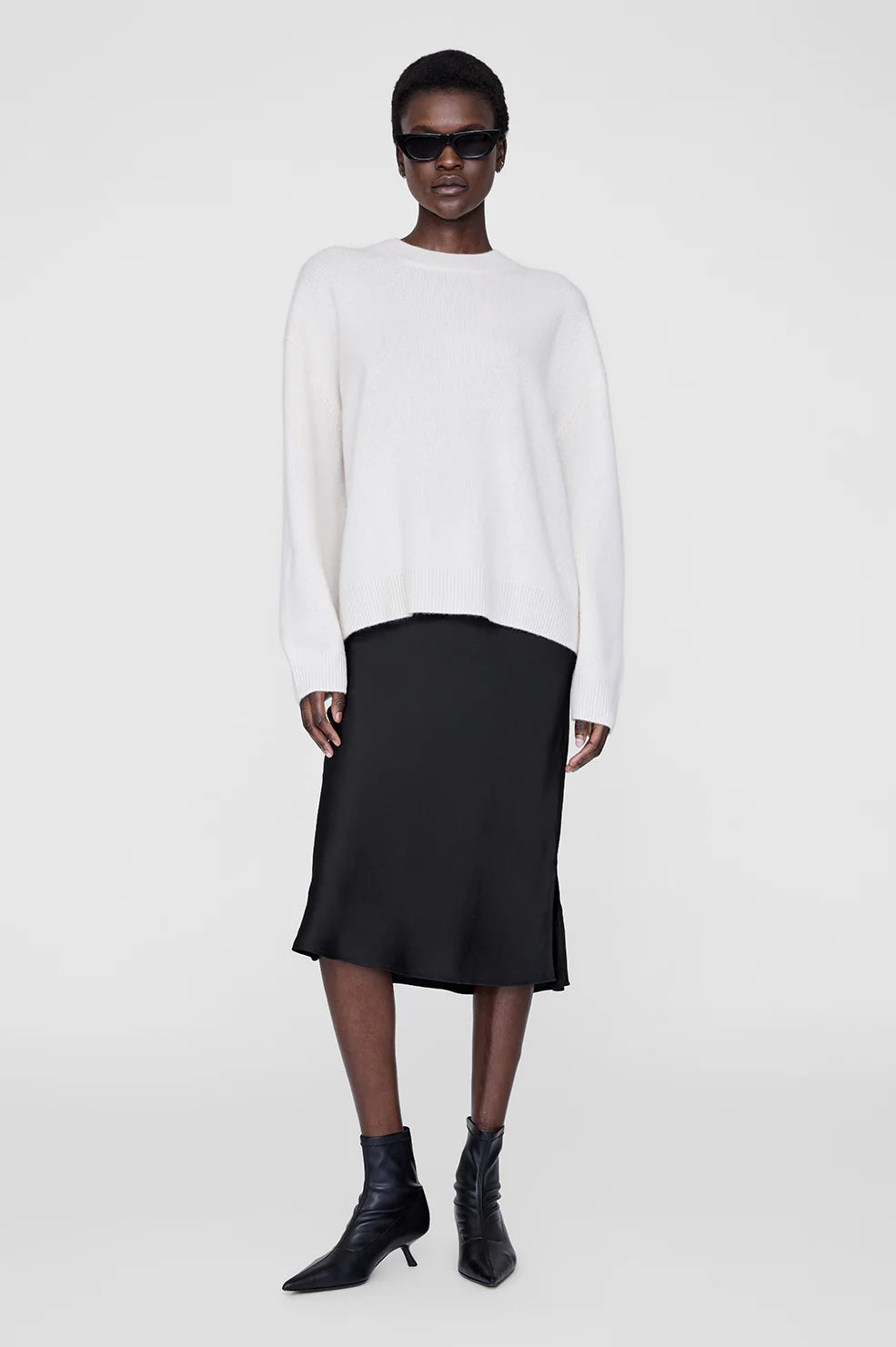 BAR SILK SKIRT - Black