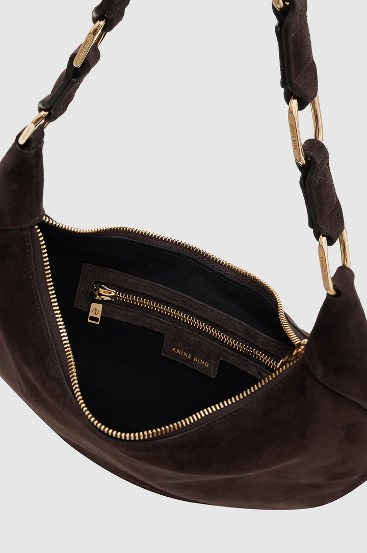KATE HOBO BAG - Dark Brown Suede