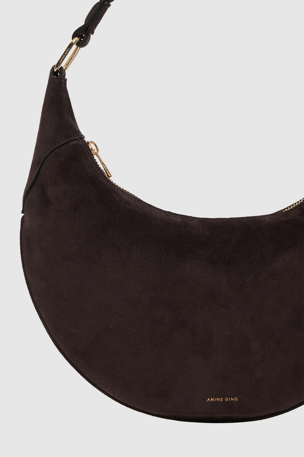KATE HOBO BAG - Dark Brown Suede