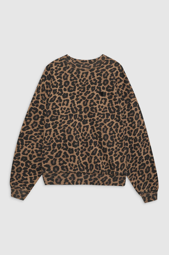 Miles Sweatshirt - Black/Brown Leopard