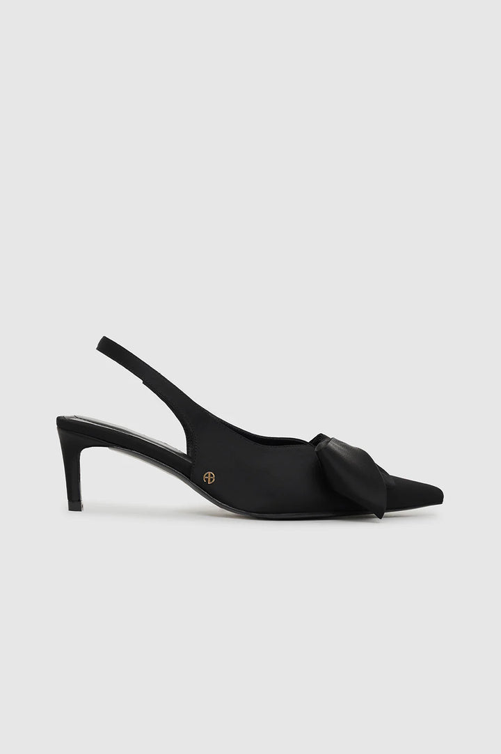 NINA HEELS WITH BOW - Black