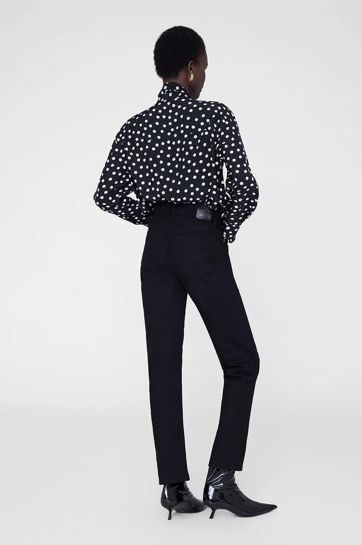 Ruby Shirt - Black and White Double Dot Jacquard