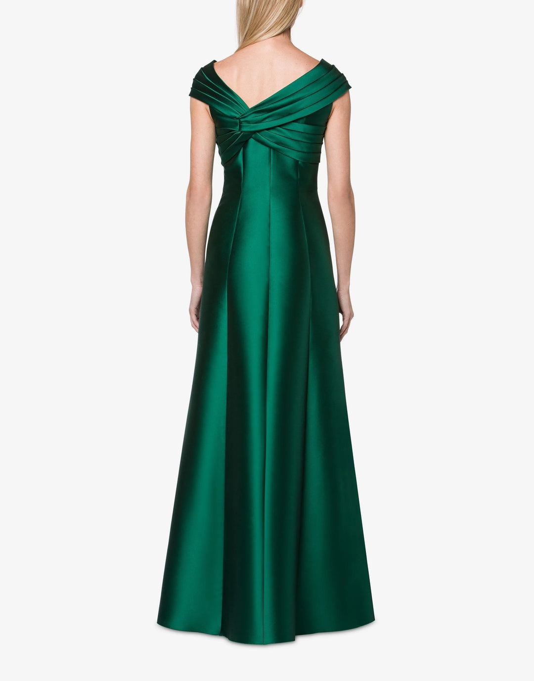 MIKADO DRESS WITH PLEATS - Dark Green
