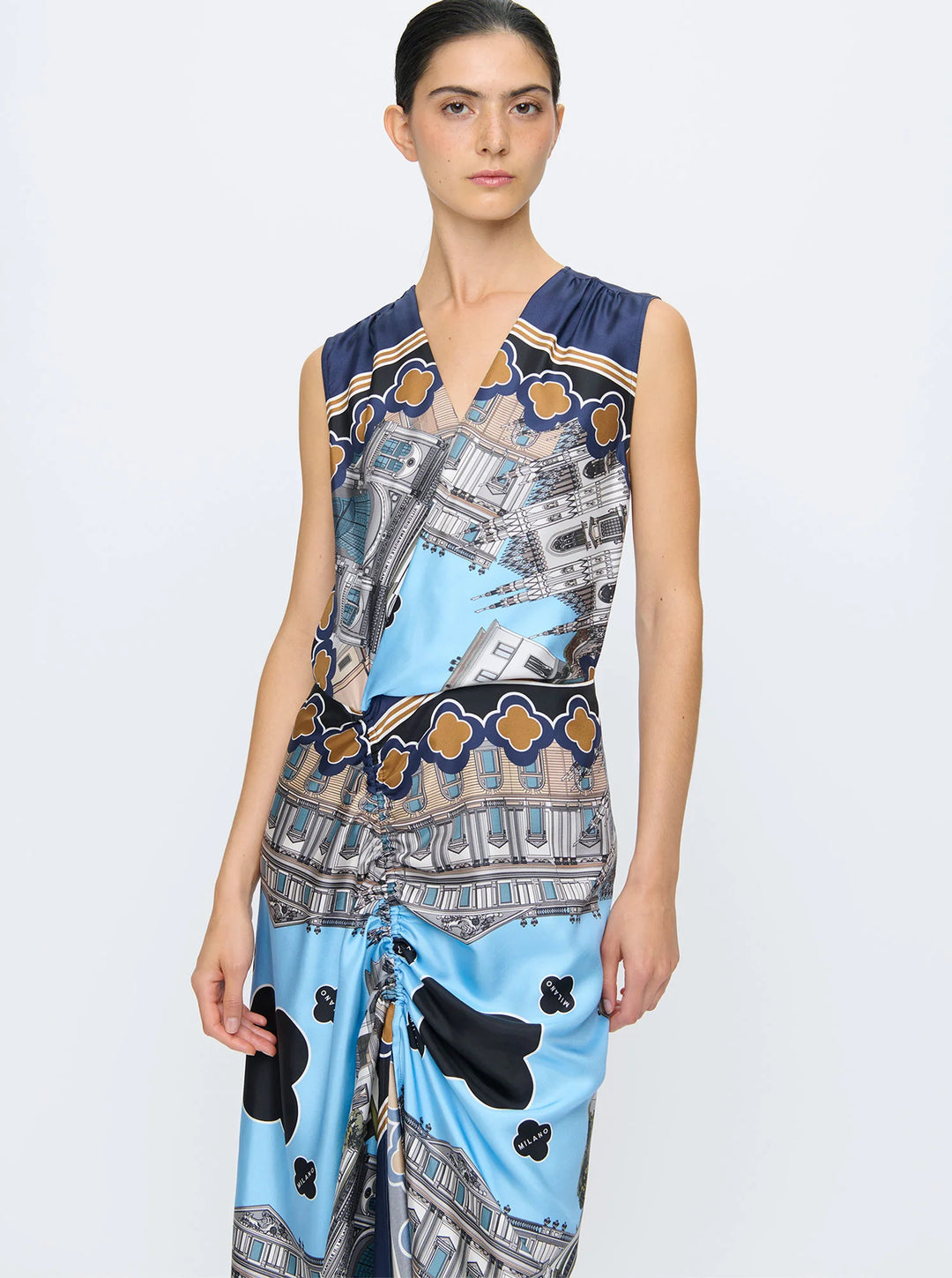 AGNES Wrap Dress - Blue Multi