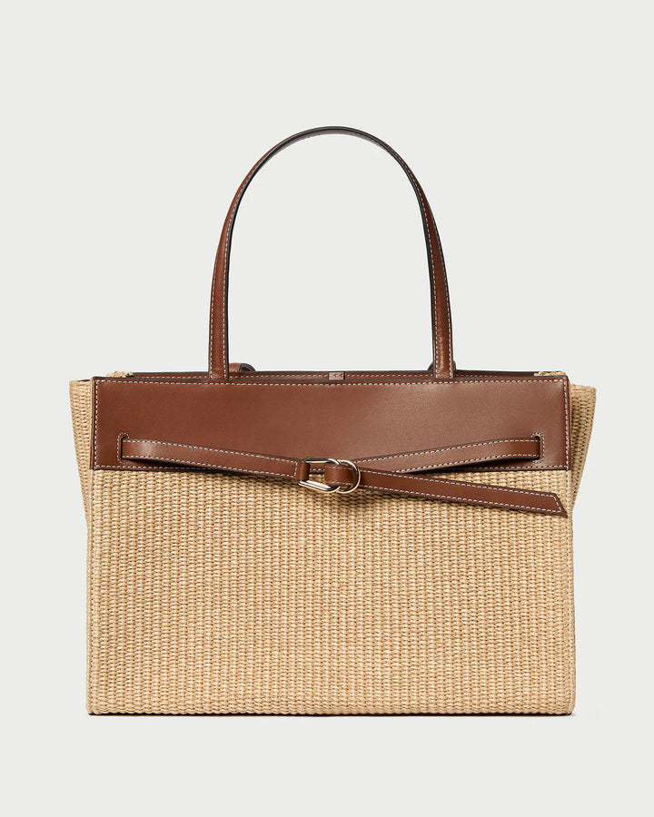 Aidan Natural Straw Work Tote - Rattan