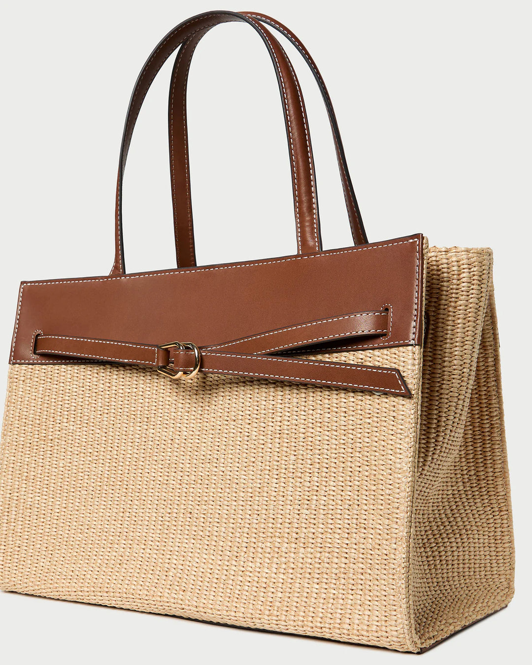 Aidan Natural Straw Work Tote - Rattan