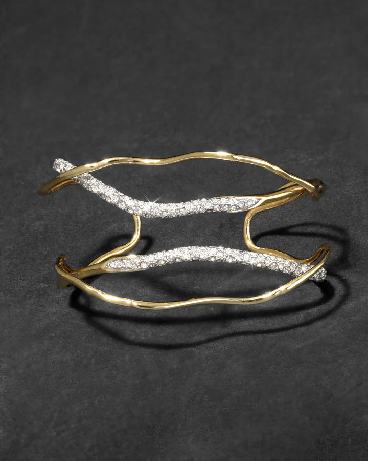 Solanales Gold Crystal Intertwined Cuff