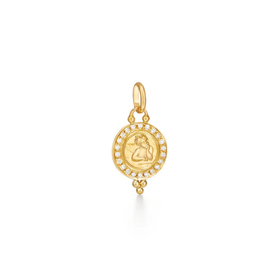 18K Small Diamond Pavé Angel Pendant