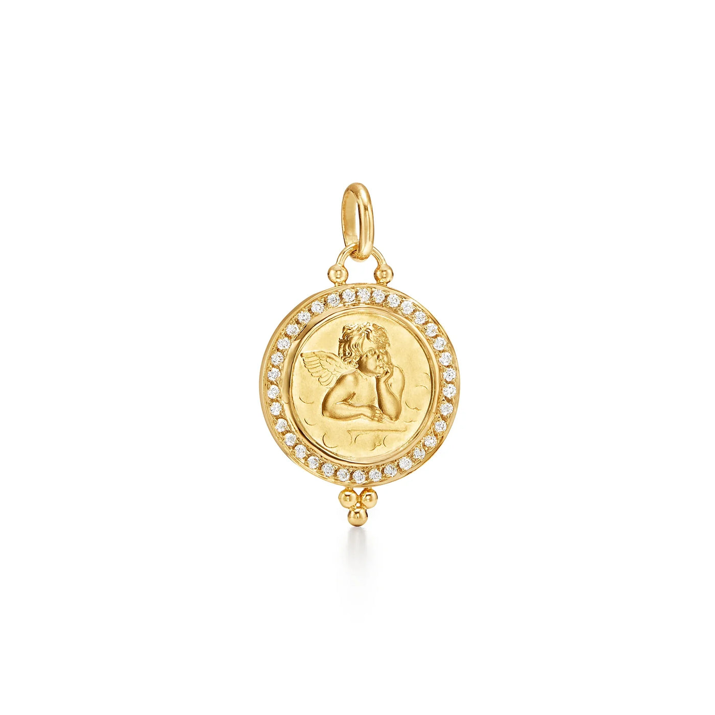 18K Medium Diamond Pavé Angel Pendant