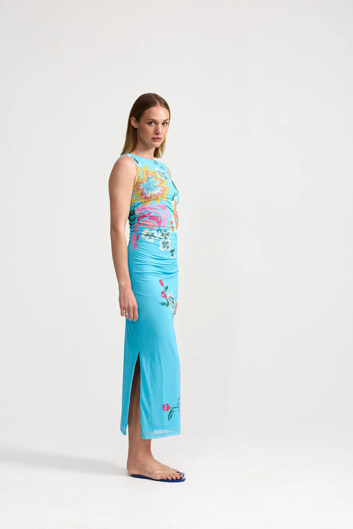 Ariel Mesh Dress - Blue Multi