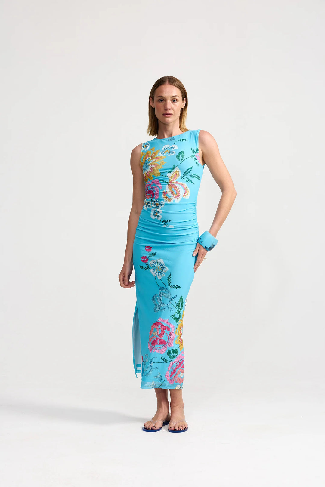 Ariel Mesh Dress - Blue Multi