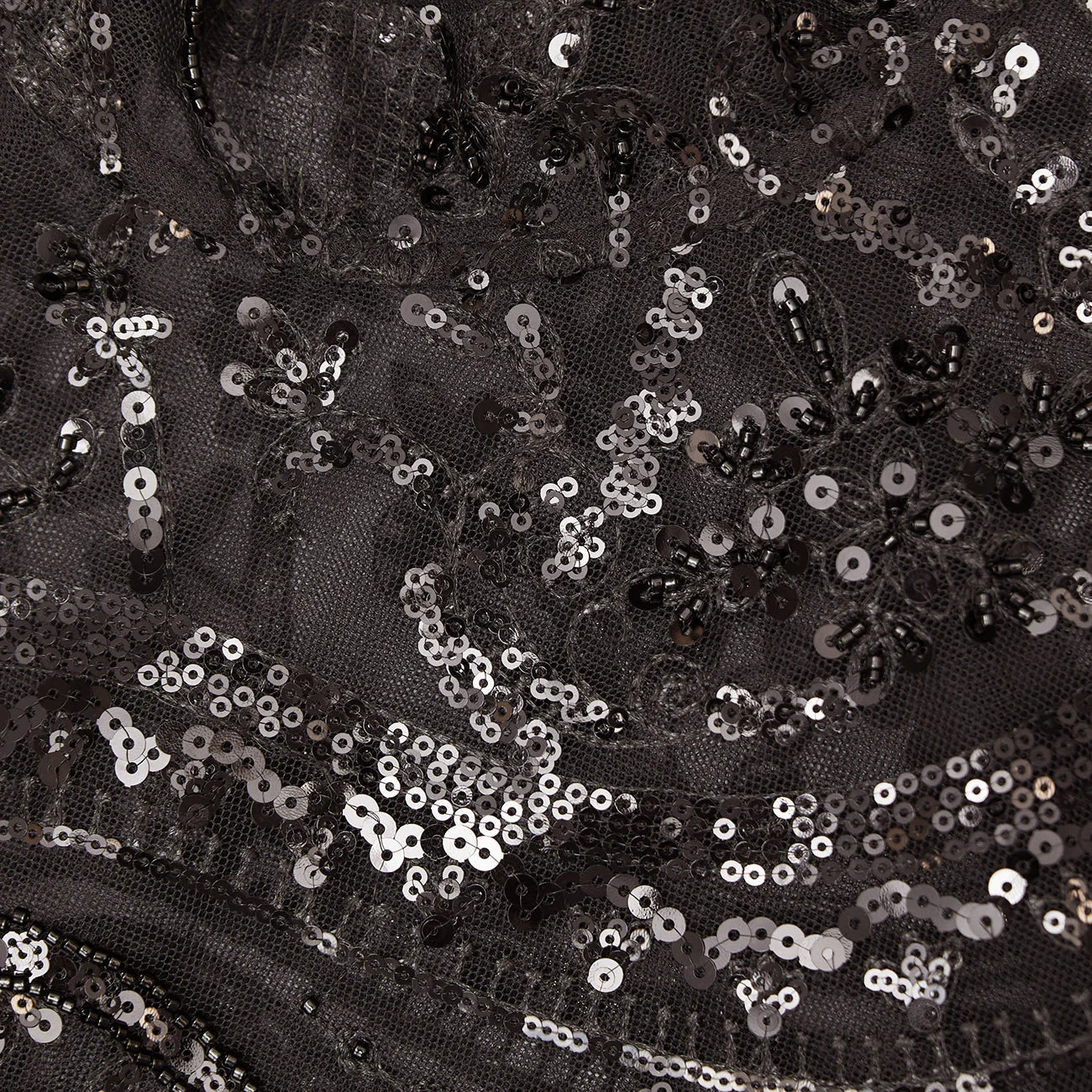 Paisley Sequin Mini Dress - Black