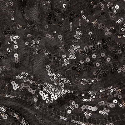Paisley Sequin Mini Dress - Black
