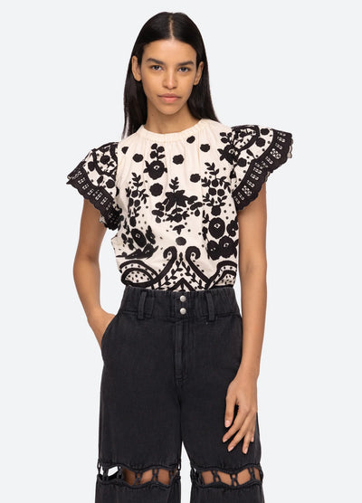 Joelle Top - Cream/Black