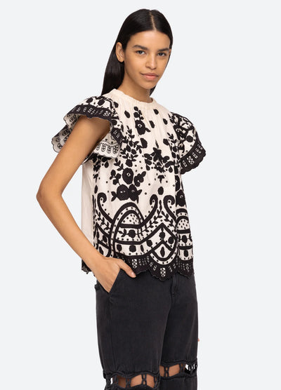Joelle Top - Cream/Black
