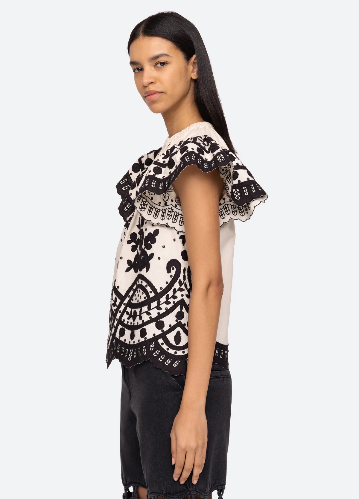 Joelle Top - Cream/Black