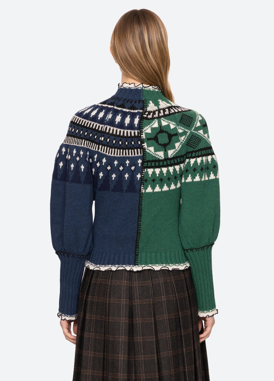 Linea Zip Front Cardigan - Blue/Green Multi