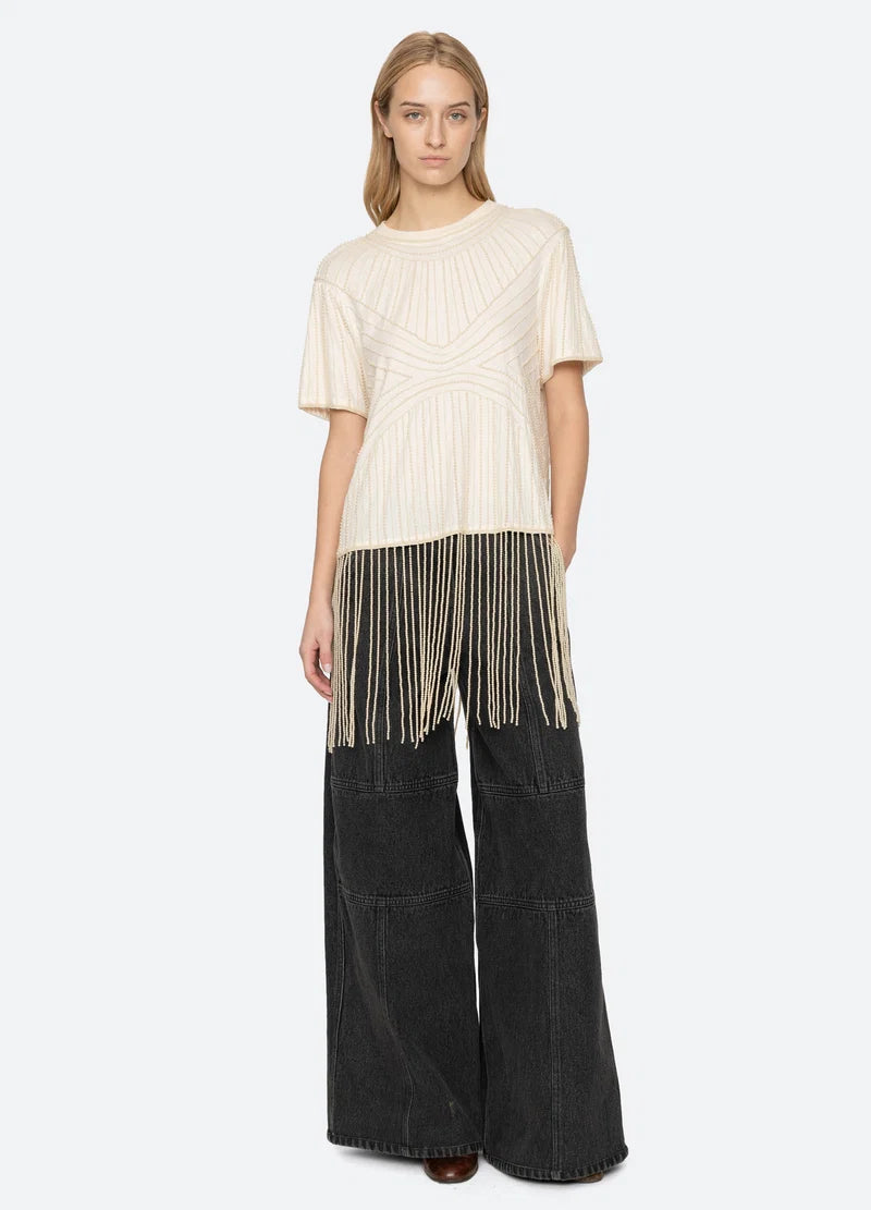 Carlotta Short Sleeve Top - Cream