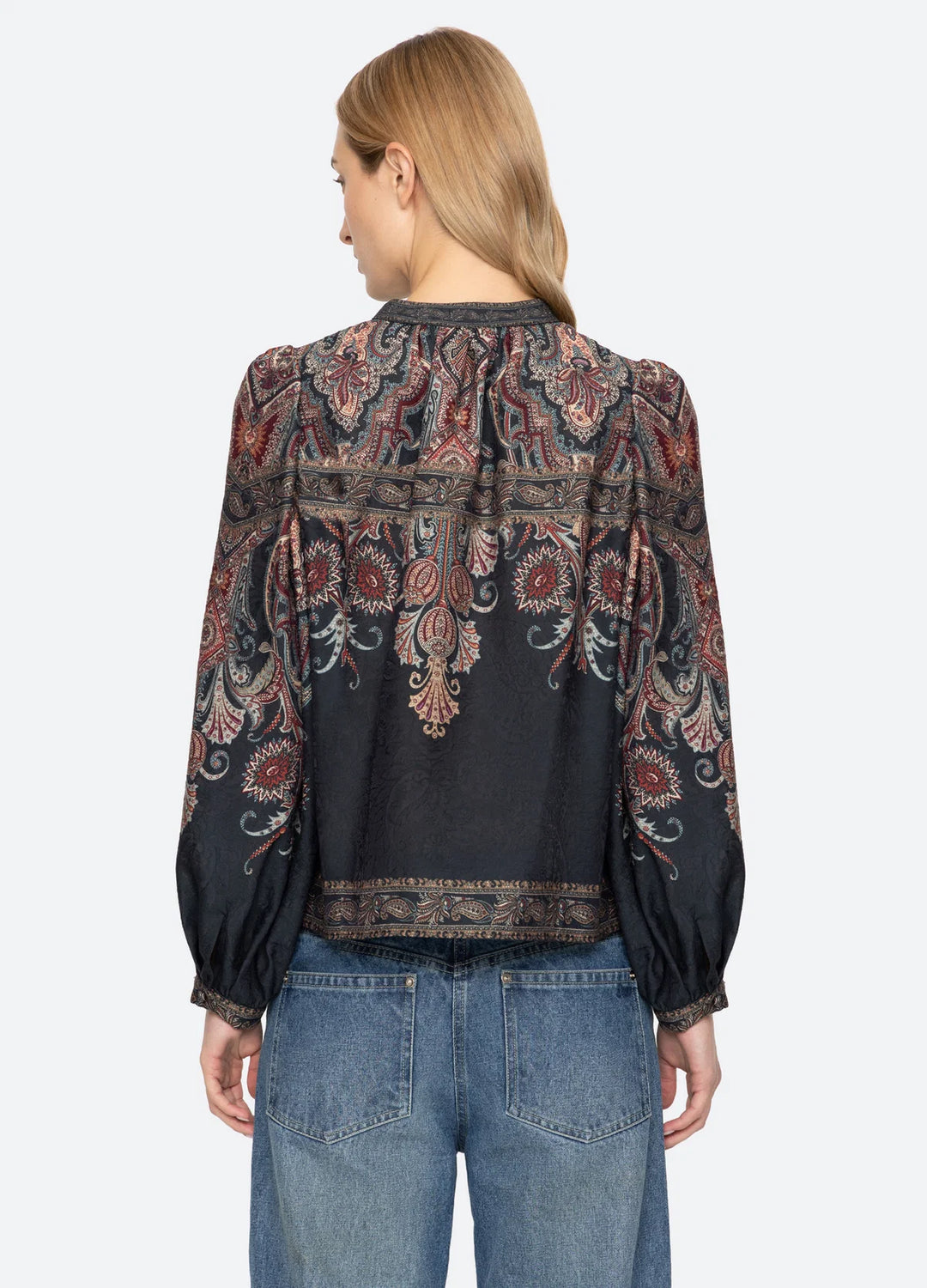 Hyacinth Top - Navy Print