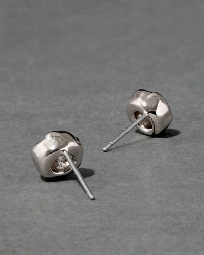 Asterales Molten Bezel Stud Earring - Silver
