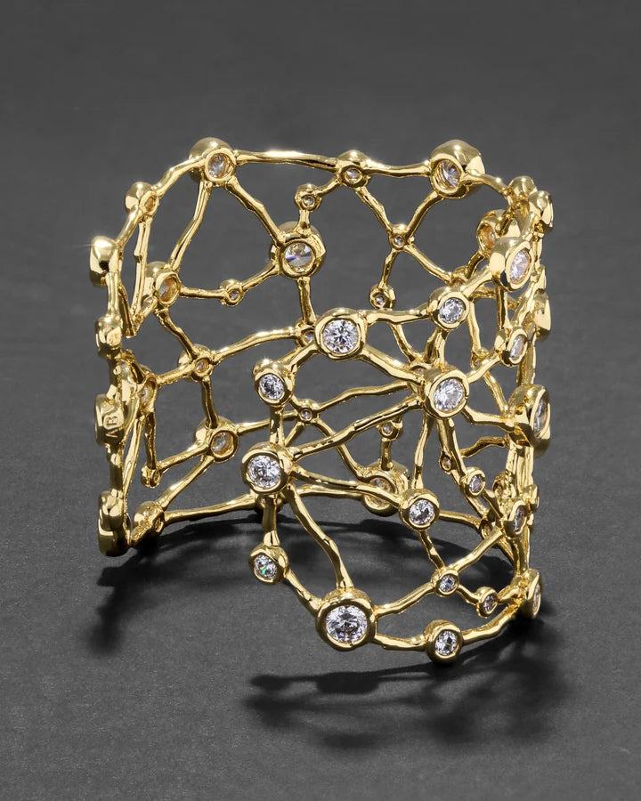 Asterales Gold Celestial Wide Cuff Bracelet - Gold
