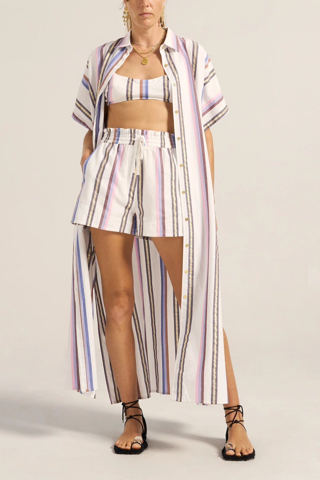 Remus Thessa Stripe Shorts - Blue Multi