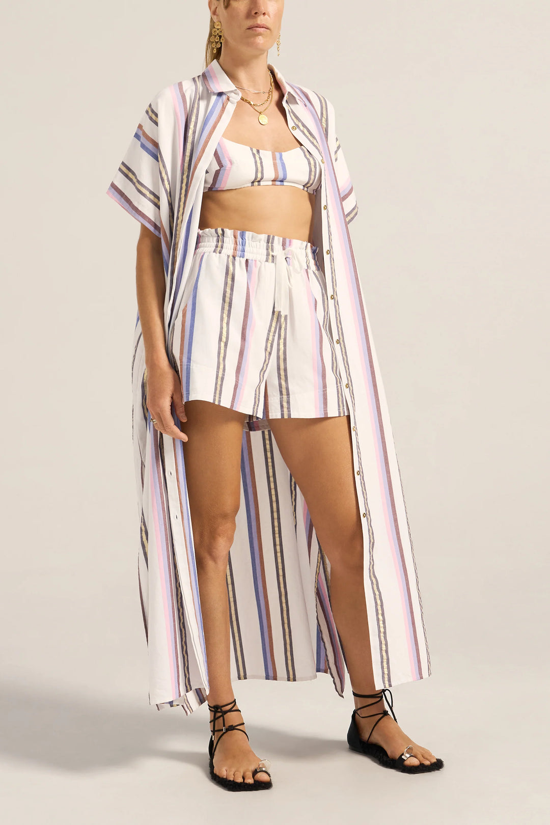 Remus Thessa Stripe Shorts - Blue Multi