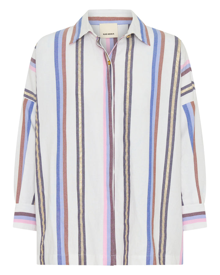 Cronos Thessa Stripe Shirt - Blue Multi