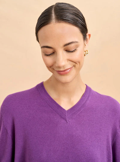 BEN V NECK SWEATER - Amethyst