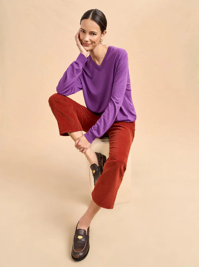 BEN V NECK SWEATER - Amethyst