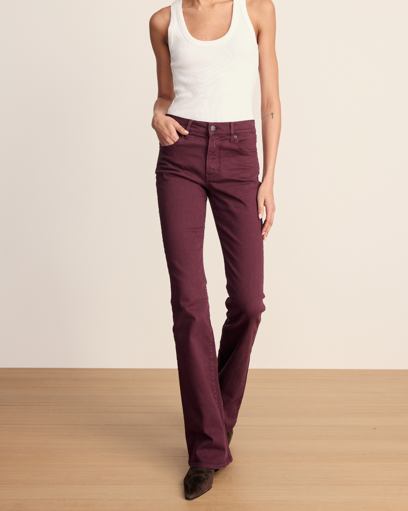 Beverly Mid Rise Skinny Flare - Garnet