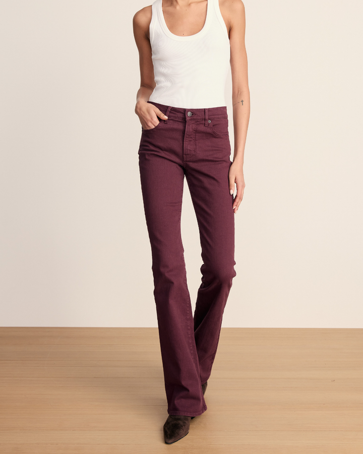 Beverly Mid Rise Skinny Flare - Garnet