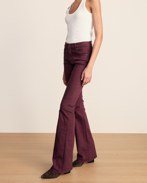 Beverly Mid Rise Skinny Flare - Garnet