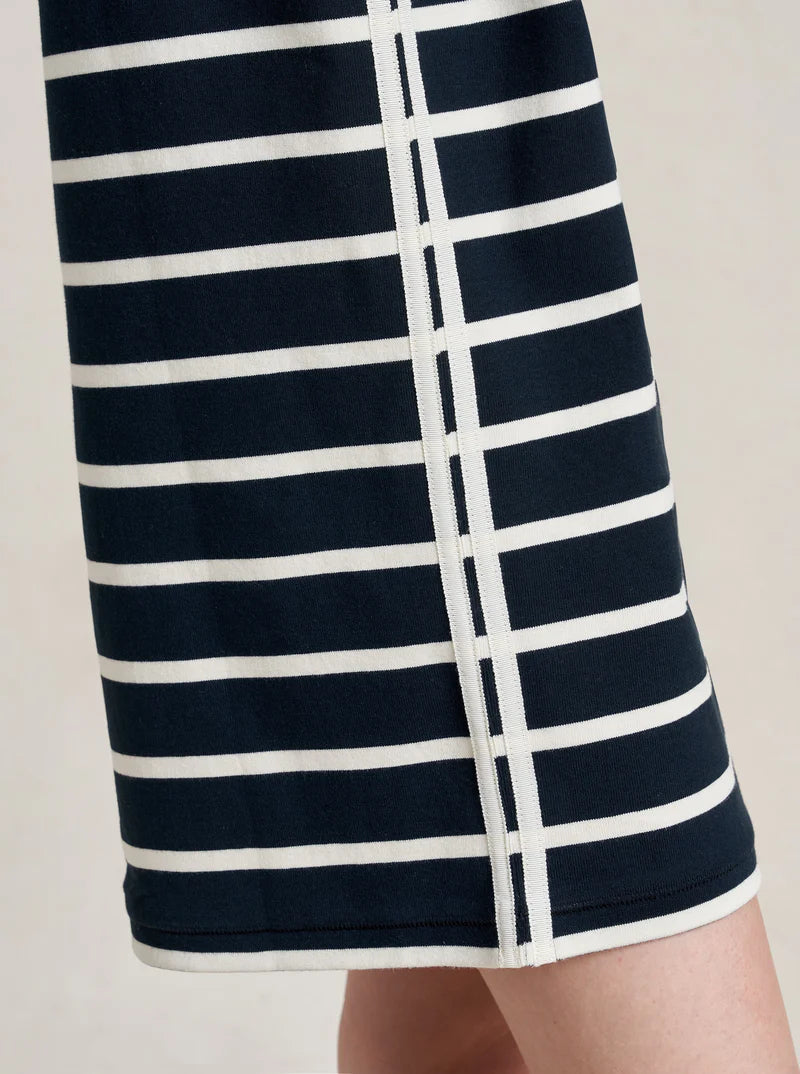 Breton Short Sleeve Dress - Navy/Ecru