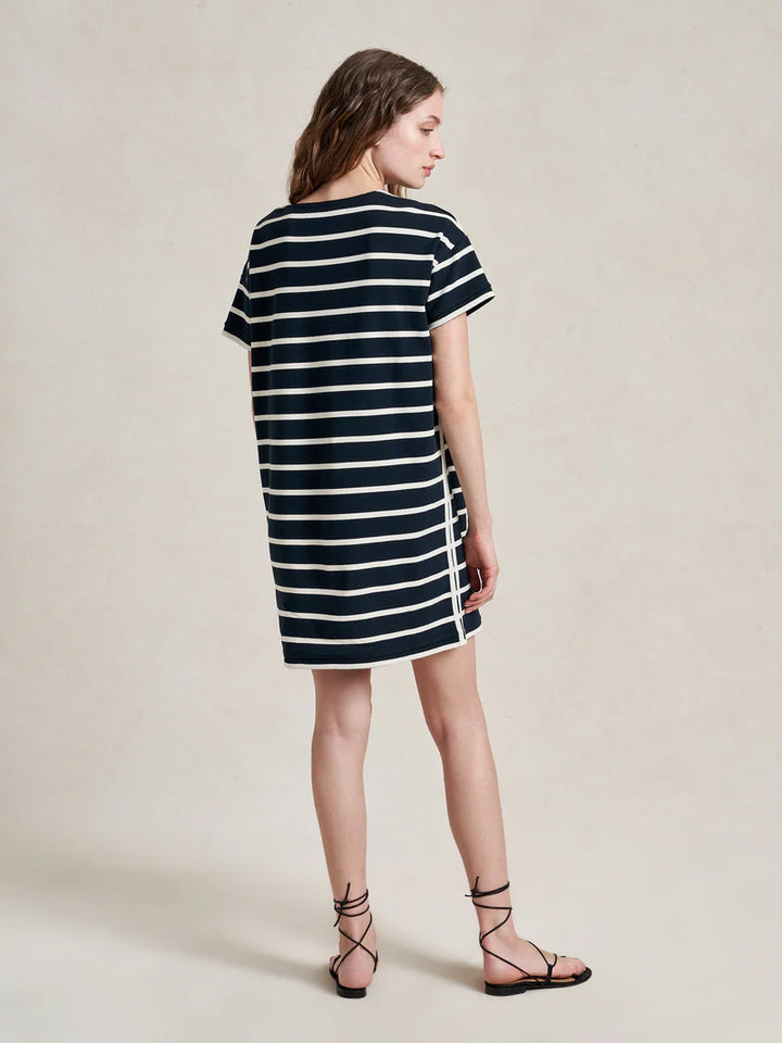 Breton Short Sleeve Dress - Navy/Ecru
