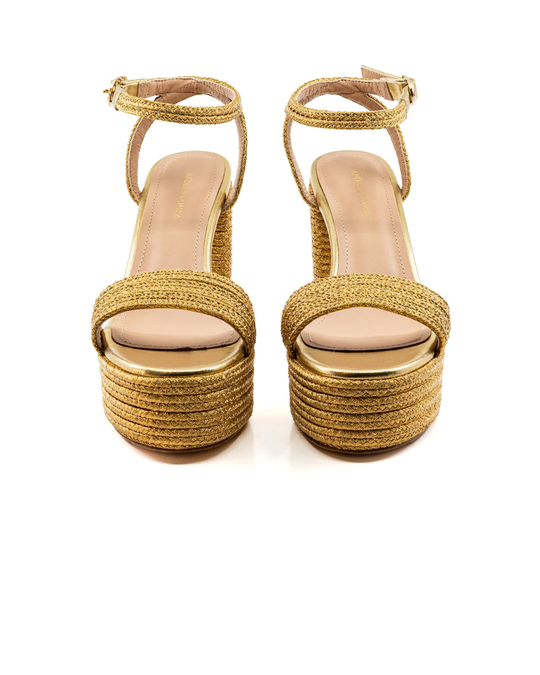 Becka Gold Raffia Platform - Gold