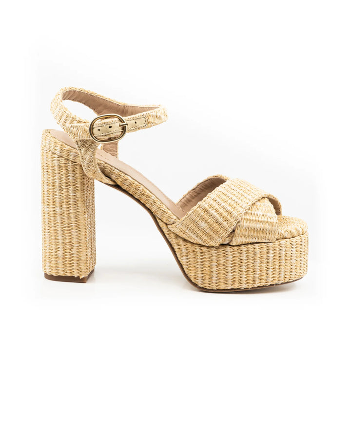 Bella Natural Raffia Platform - Rattan