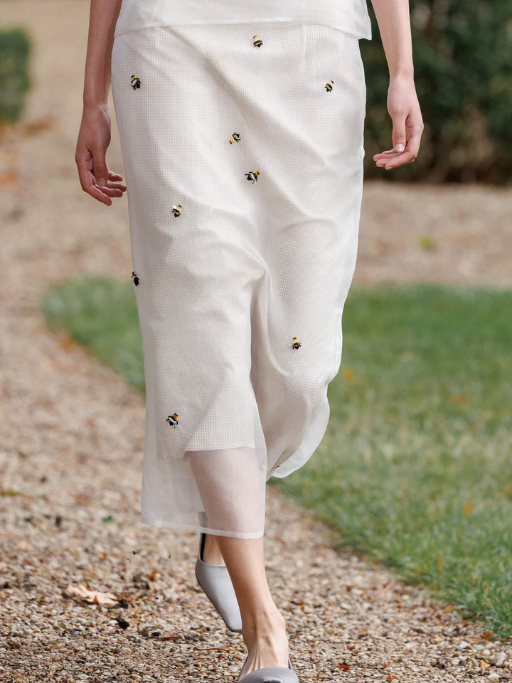 Skirt Roxane Embroidered - White
