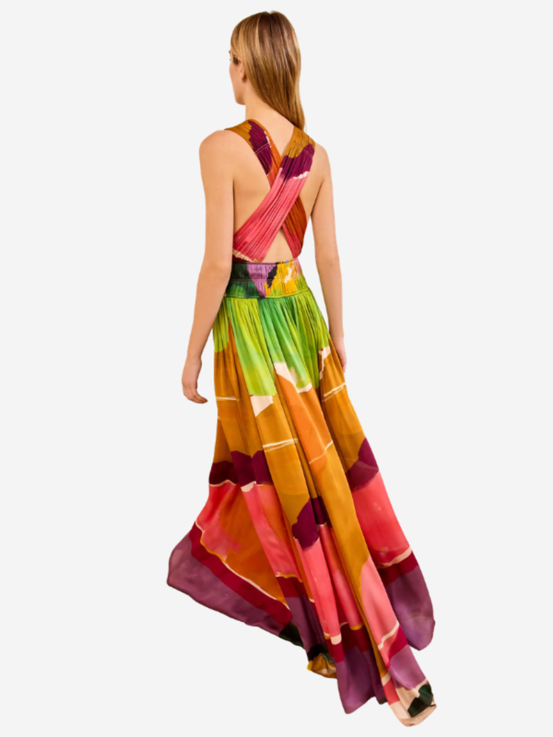 Boheme Silk Gown - Pink Multi