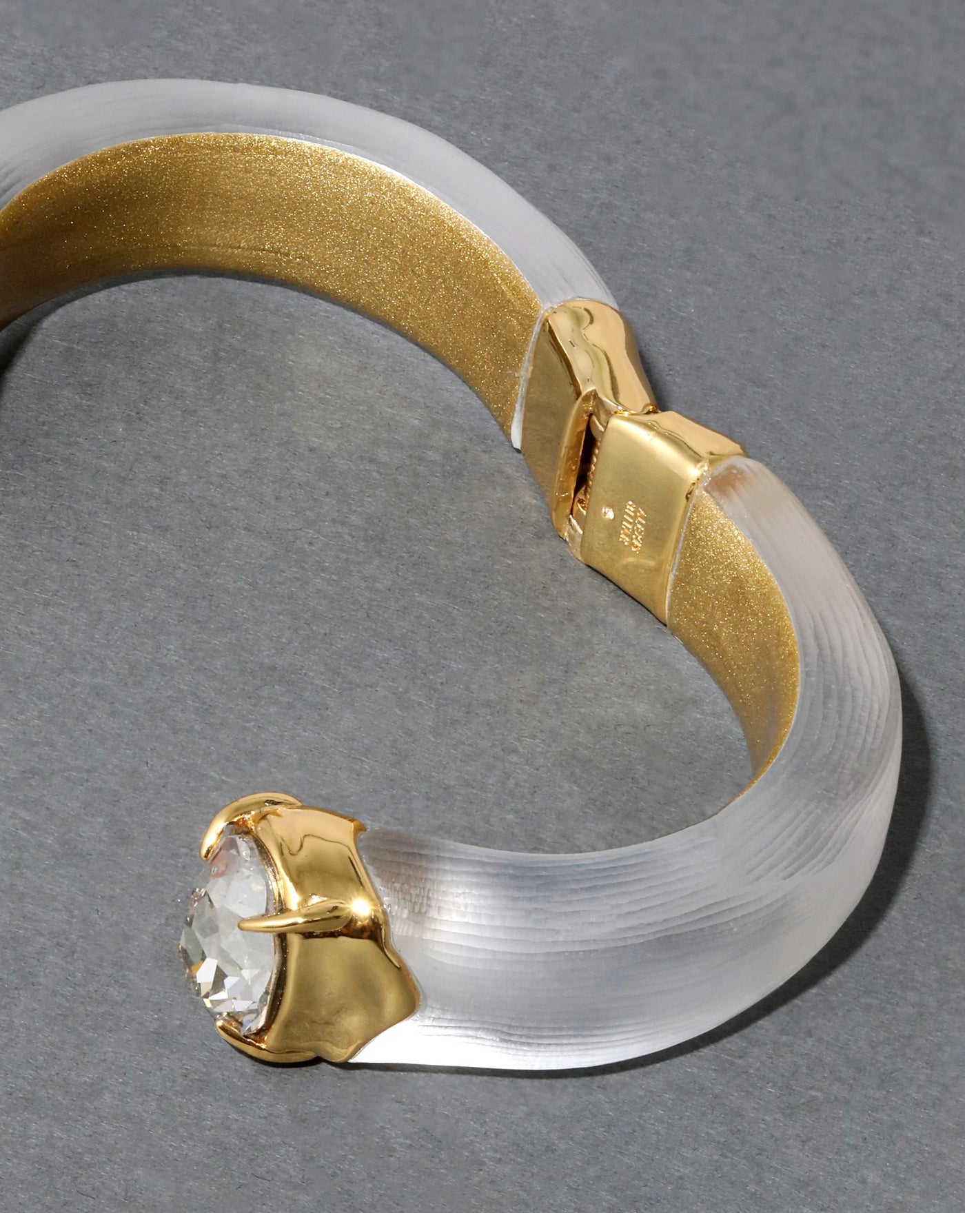 Bonbon Crystal Lucite Hinge Bracelet - Silver