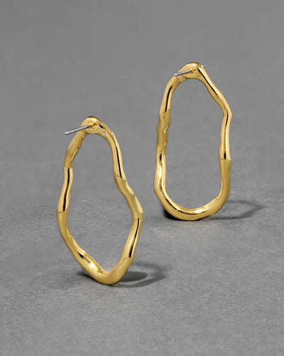 Brut Gold Open Link Post Earring