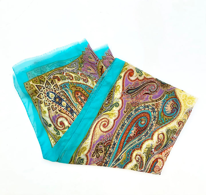 PAISLEY PRINT SCARF - Blue Multi