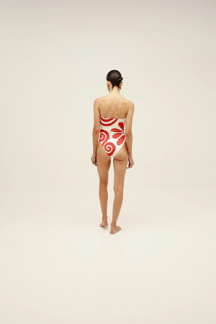 LORE One Piece BATHING SUIT - Red/White