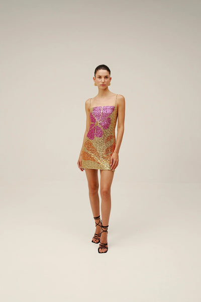 BARU DRESS - Gold Multi