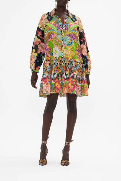 Tiered Shirt Dress - Sundowners In Sicily